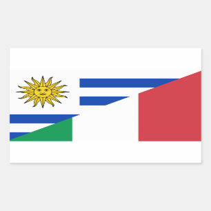 Adesivo Retangular bandeira uruguaia italiana