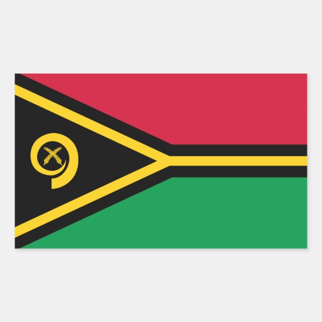 Adesivo Retangular Bandeira Vanuatuan, Bandeira de Vanuatu (Frente)