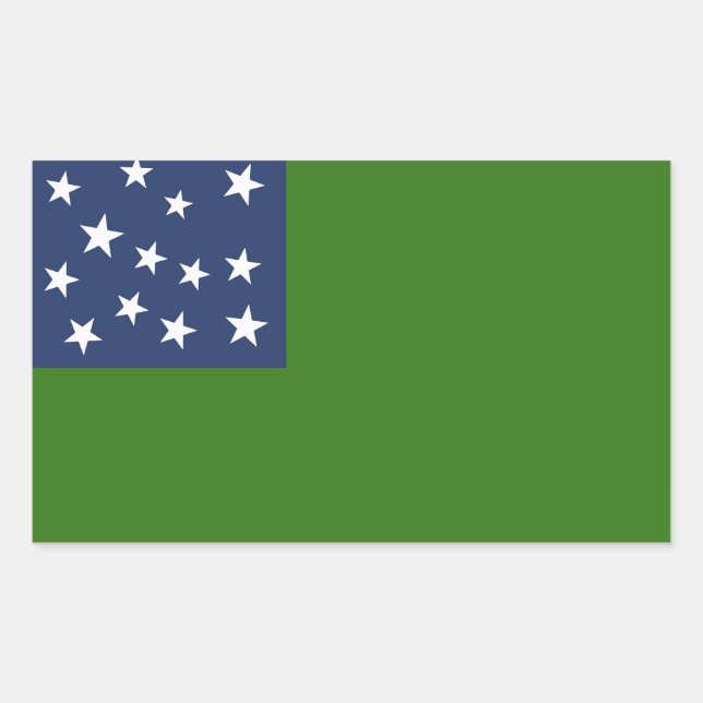 Adesivo Retangular Bandeira verde dos EUA ameri histórico patriótico (Frente)