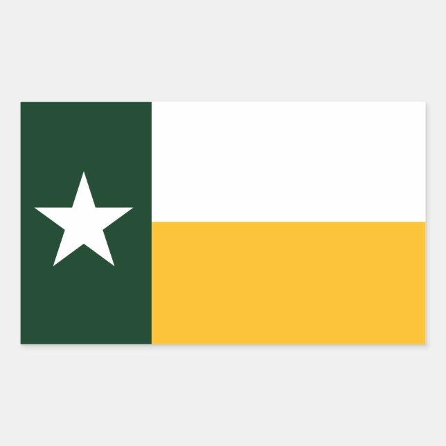 Adesivo Retangular Bandeira Verde e Dourada do Texas (Frente)