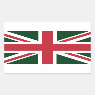 Adesivo Retangular Bandeira vermelha verde escuro legal de Union Jack