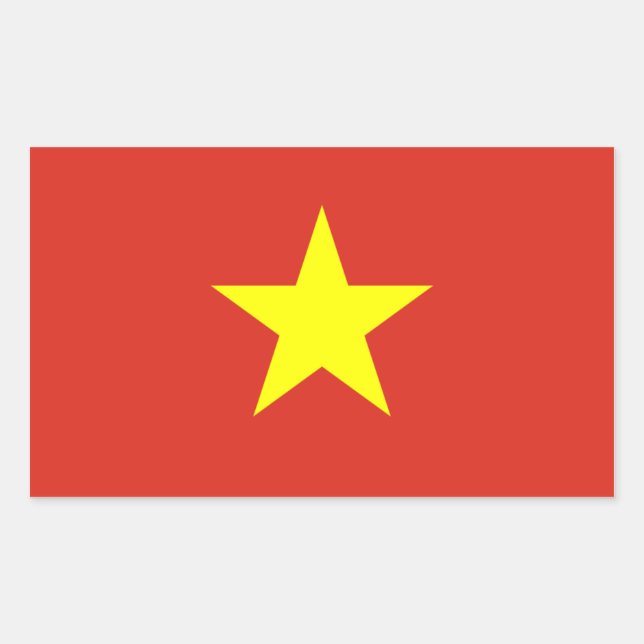 Adesivo Retangular Bandeira Vietnamita (Frente)