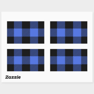 Adesivo Retangular Bandeja de Xadrez de Buffalo Blue & Black Lumberja