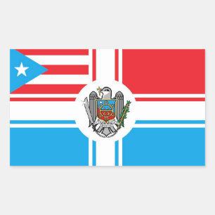 Adesivo Retangular Bandera Pitirre-Puerto Rico Flag Sticker