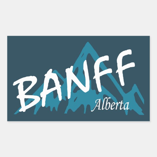 Adesivo Retangular Banff Alberta Mountain (Frente)