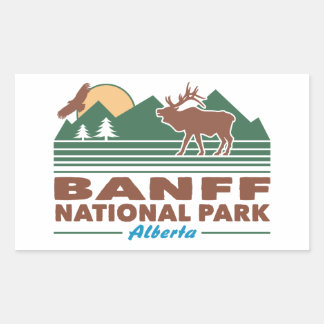 Adesivo Retangular Banff National Park Elk