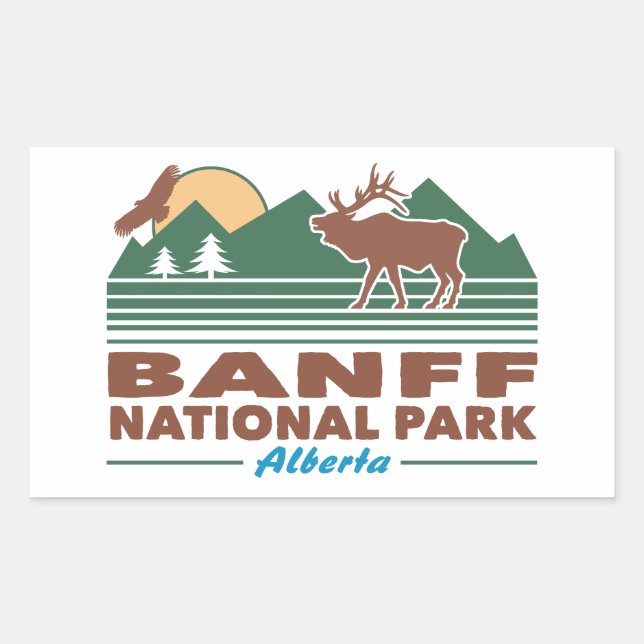 Adesivo Retangular Banff National Park Elk (Frente)