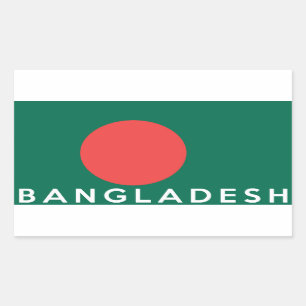 Adesivo Retangular bangladesh country flag name text
