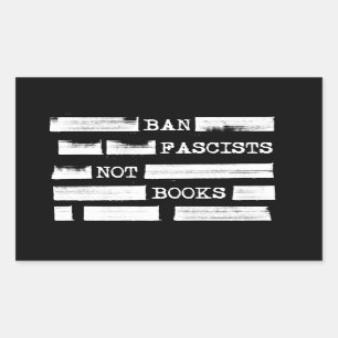 Adesivo Retangular Banir Fascistas Não Livros Vermelhos
