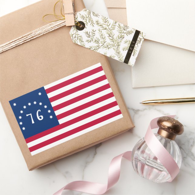 Adesivo Retangular Banner de Bennington: A bandeira da batalha americ (Presentear)