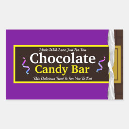Adesivo Retangular Bar de chocolate personalizado