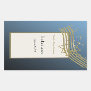 Adesivo Retangular Bar de música Mitzvah