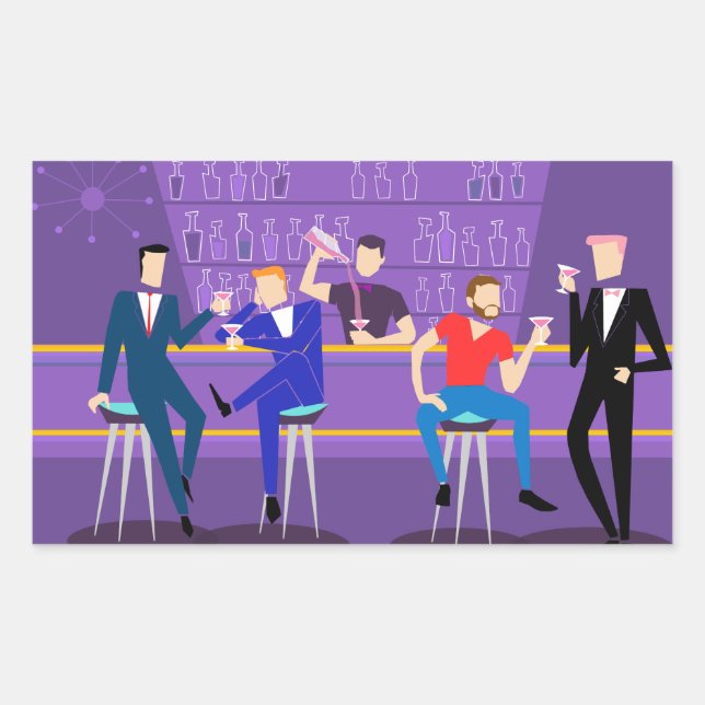 Adesivo Retangular Bar retroGay (Frente)