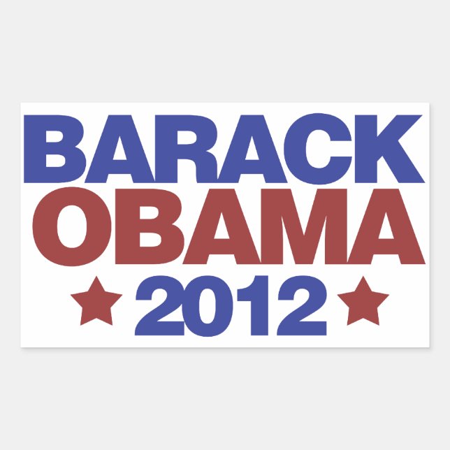 Adesivo Retangular Barack Obama 2012 (Frente)