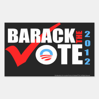 Adesivo Retangular Barack Voto 2012 Vinheta com Ano Vertical