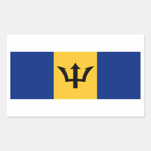 Adesivo Retangular Barbados/Barbadiano/Bandeira