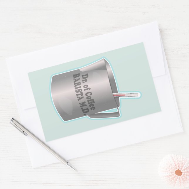 Adesivo Retangular Barista fazer de café (Envelope)