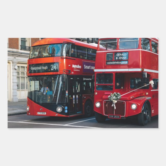 Adesivo Retangular Barramento Red Double Decker (Frente)