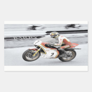 Adesivo Retangular Barry Sheene 2, a versão de tinta manual