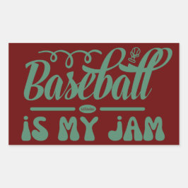 Adesivo Retangular BASEBALL É O MEU JAM, uma bola de beisebol gráfica