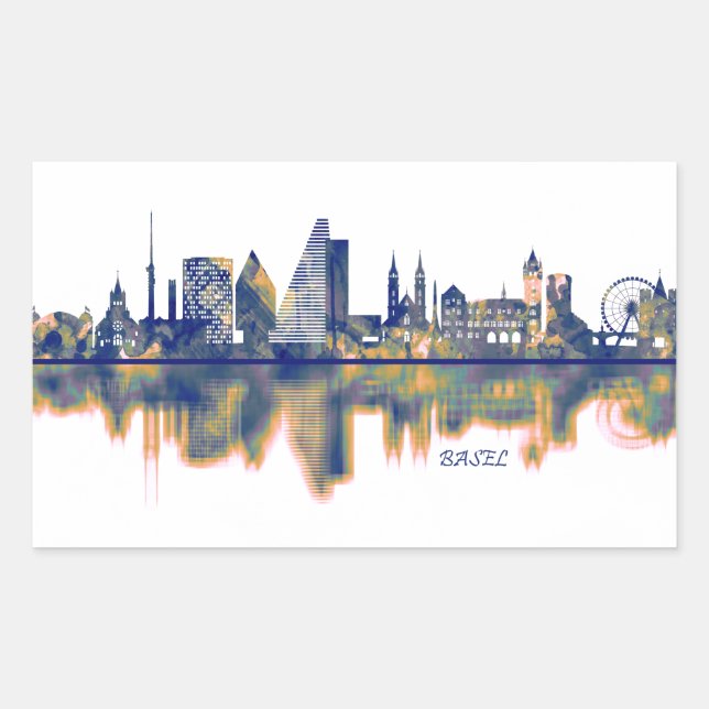 Adesivo Retangular Basel Skyline (Frente)