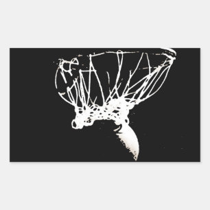 Adesivo Retangular Basquete Pop de Arte Branca Negro