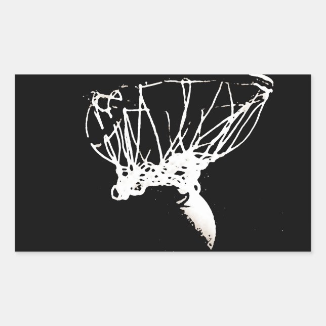 Adesivo Retangular Basquete Pop de Arte Branca Negro (Frente)