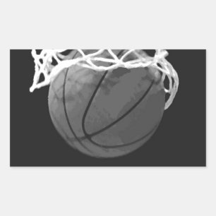 Adesivo Retangular Basquete preto e branco