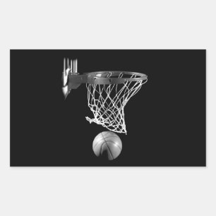Adesivo Retangular Basquete preto e branco