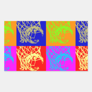 Adesivo Retangular Basquetebol Pop Art