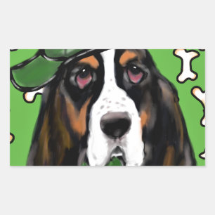 Adesivo Retangular Basset Hound