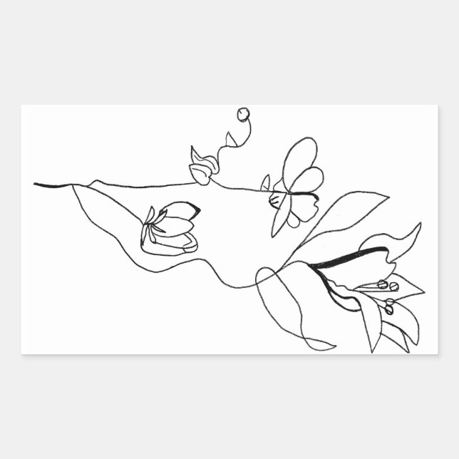 Adesivo Retangular Basta Vinheta Floral (Frente)