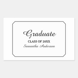 Adesivo Retangular Bastante Elegante De Graduação Branca