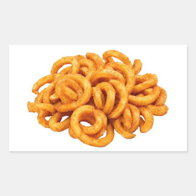 Adesivo Retangular Batata Frita Crocante em Fundo Branco (Frente)