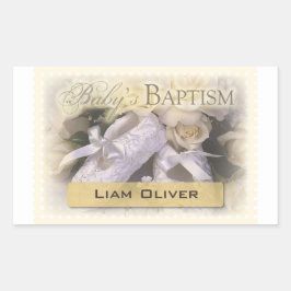 Adesivo Retangular Batismo do bebê neutro, nome personalizável, Liam