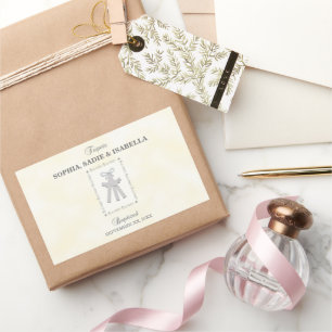 Adesivo Retangular Batismo triplicado em 3 cruzamentos amarelas perso