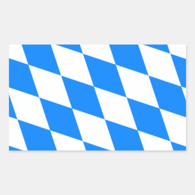Adesivo Retangular Bavarian Flag - Bayerische Flagge (Frente)