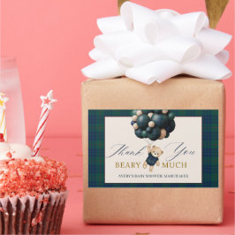 Adesivo Retangular Bearly Wait Teddy Balloon Baby Shower books