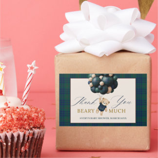 Adesivo Retangular Bearly Wait Teddy Balloon Baby Shower books