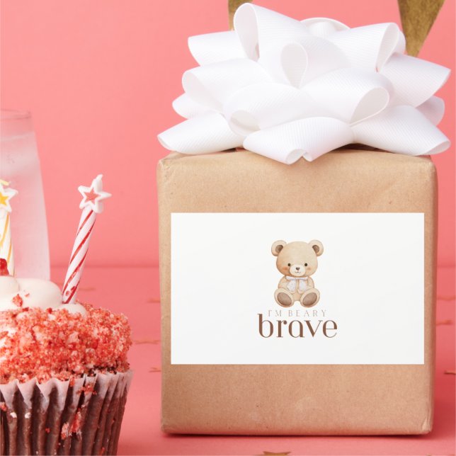 Adesivo Retangular beary brave childhood cancer sick kids cute bear  (Festa)