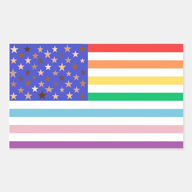 Adesivo Retangular Beautiful USA Flag Rectangular Sticker (Frente)