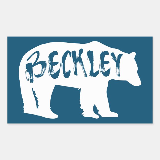 Adesivo Retangular Beckley West Virginia Bear (Frente)