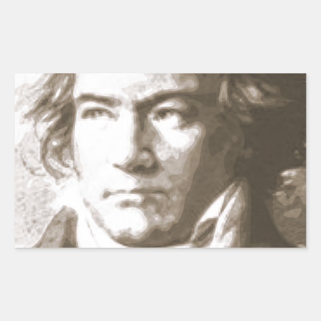 Adesivo Retangular Beethoven Na Sepia (Frente)