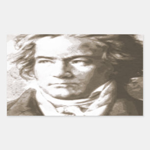 Adesivo Retangular Beethoven Na Sepia