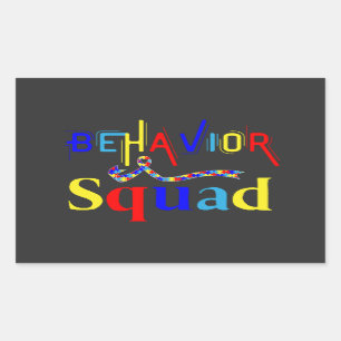 Adesivo Retangular Behaviour Squad April Autism Awarenes Comportament