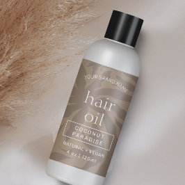 Adesivo Retangular Beige Neutro Moderno 4 OZ Rótulo do Frasco Cosméti