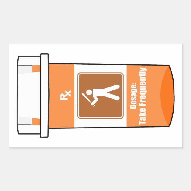 Adesivo Retangular Beisebol É Minha Droga (Frente)