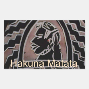 Adesivo Retangular Beleza Africana: Bongo Maasai Retrai Arte Tribal