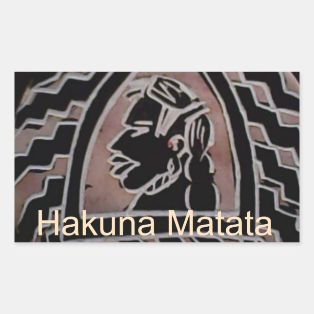 Adesivo Retangular Beleza Africana: Bongo Maasai Retrai Arte Tribal (Frente)