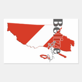 Adesivo Retangular Belize Diving